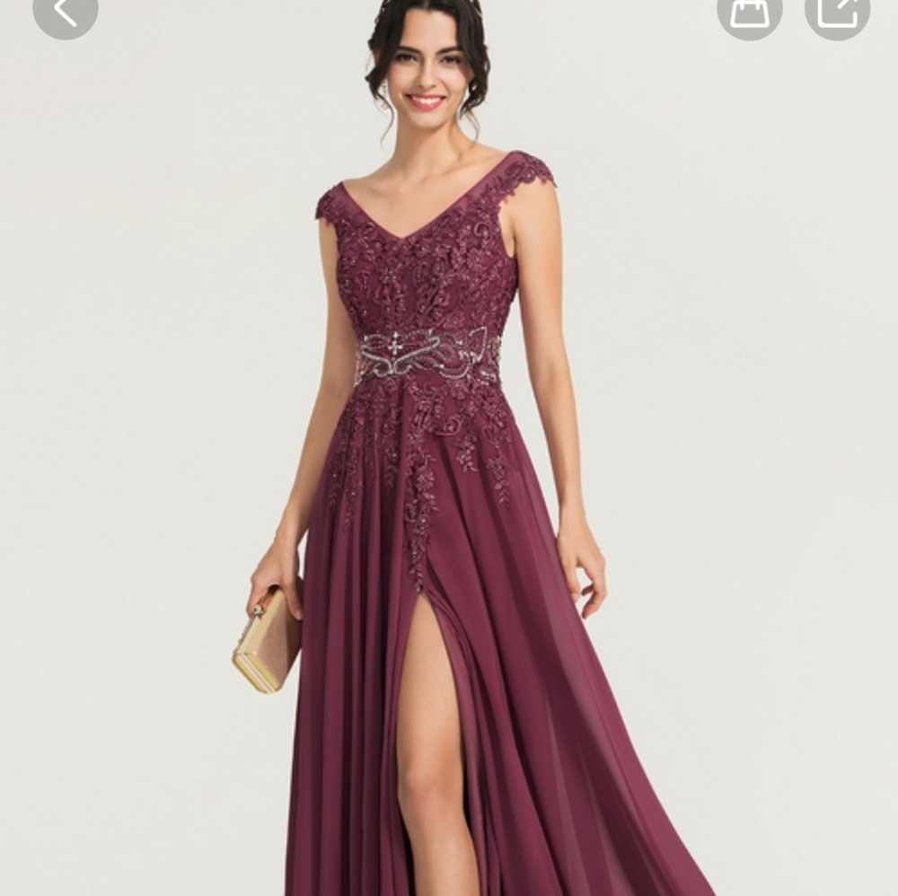 Evening Dress, Size 16, Burgandy, Never Worn